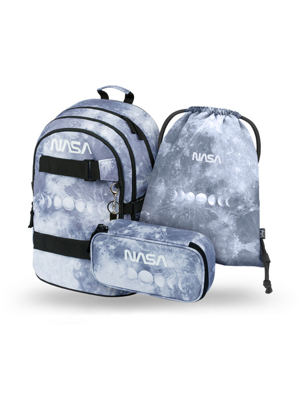 BAAGL  BAAGL 3 SZETT Skate NASA Szürke: hátizsák, tolltartó, tasak