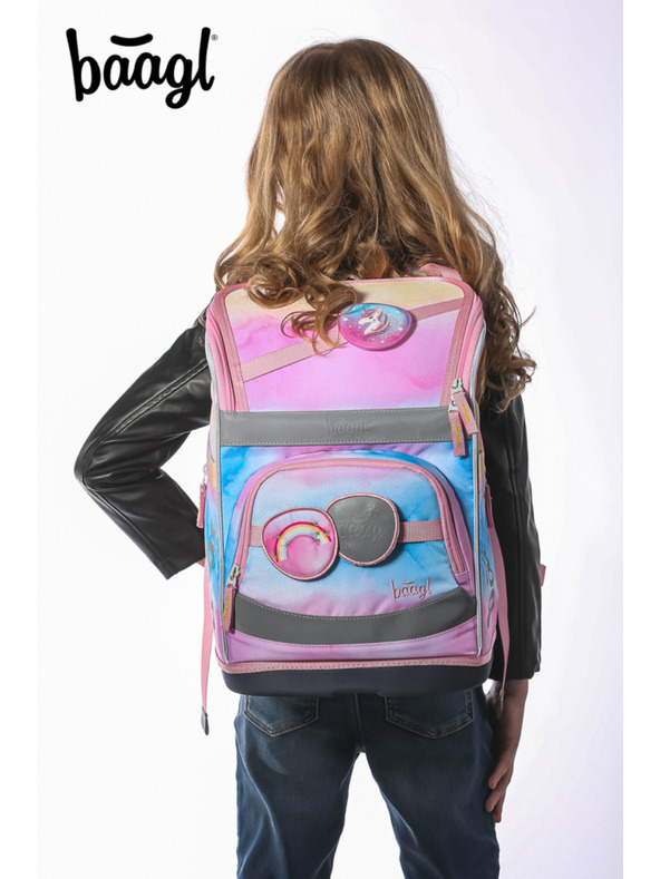 BAAGL  BAAGL SZETT 3 Zippy plus Szivárvány Unikornis: hátizsák, tolltartó, zsák