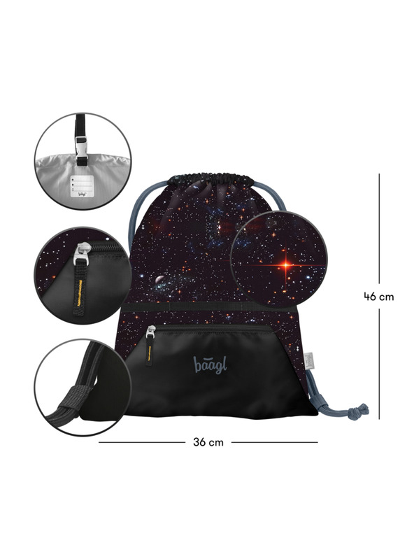 BAAGL  BAAGL SZETT 3 Zippy plus Pixel Space: iskolatáska, tolltartó, zacskó