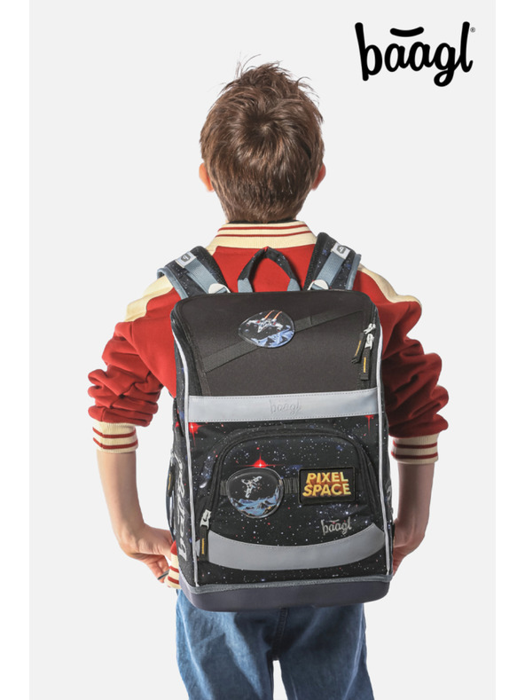 BAAGL  BAAGL SZETT 3 Zippy plus Pixel Space: iskolatáska, tolltartó, zacskó