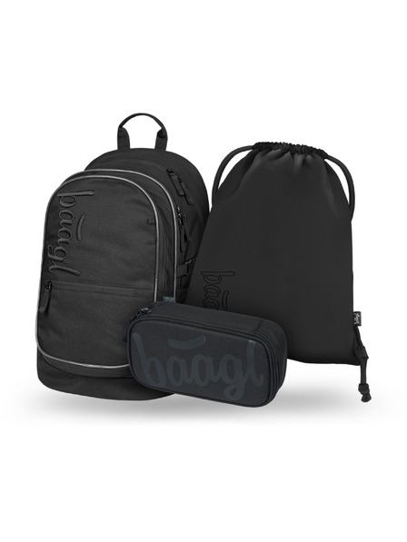 BAAGL  BAAGL SZETT 3 Core Uni fekete: hátizsák, tolltartó, zacskó