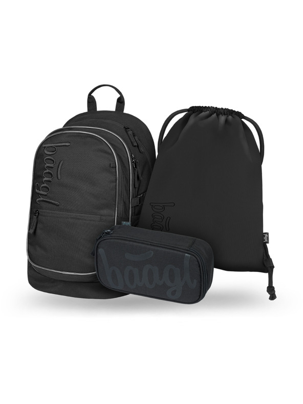 BAAGL  BAAGL SZETT 3 Core Uni fekete: hátizsák, tolltartó, zacskó
