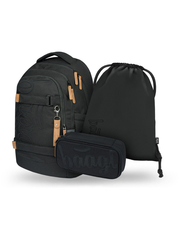 BAAGL  BAAGL SET 3 Skate max Darkness: hátizsák, tolltartó, zsák