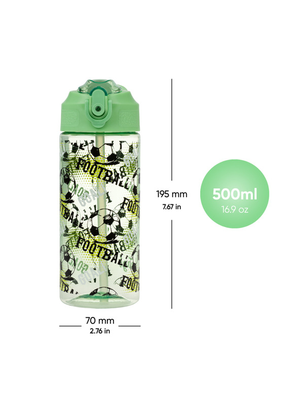 BAAGL  BAAGL Futball Tritán ivópalack szívószállal 500 ml