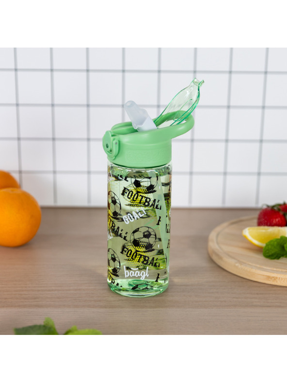 BAAGL  BAAGL Futball Tritán ivópalack szívószállal 500 ml