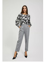 Moodo Fekete-fehér virágmintás blúz Moodo