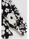 Moodo Fekete-fehér virágmintás blúz Moodo