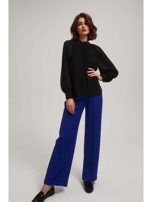 Moodo Fekete blúz áttetsző ujjakkal