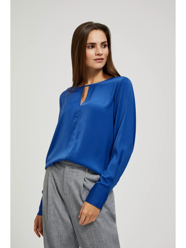 Moodo Kék fényes blúz Moodo