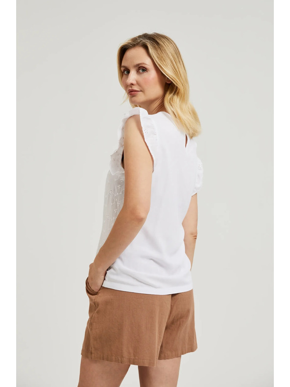 Moodo Fehér felső fodrokkal