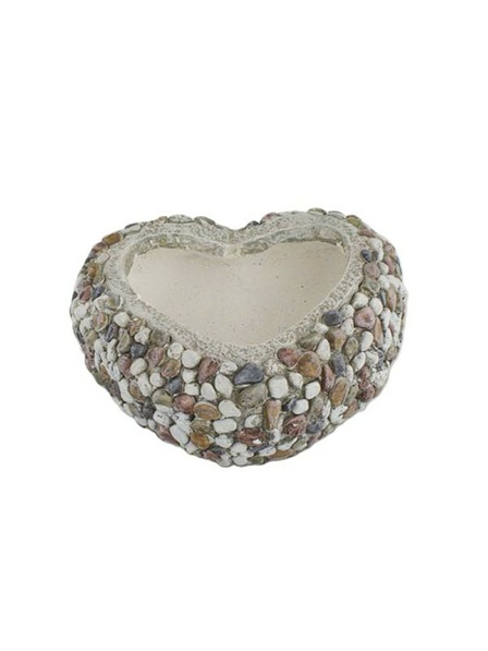 Casa de Engel Kerti virágcserép kövekkel - szív (polirezin), 0/3