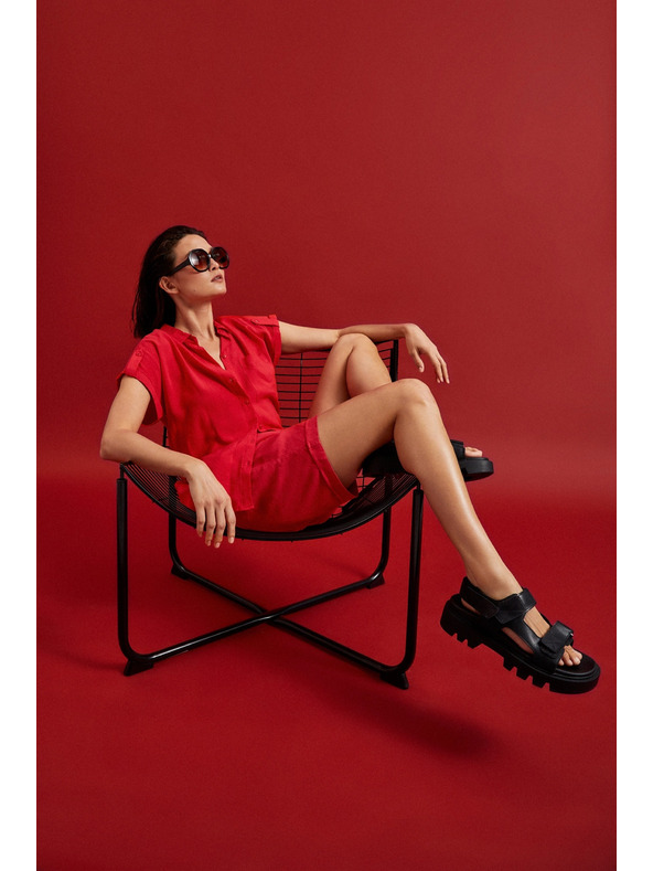 Moodo Piros vászon rövidnadrág