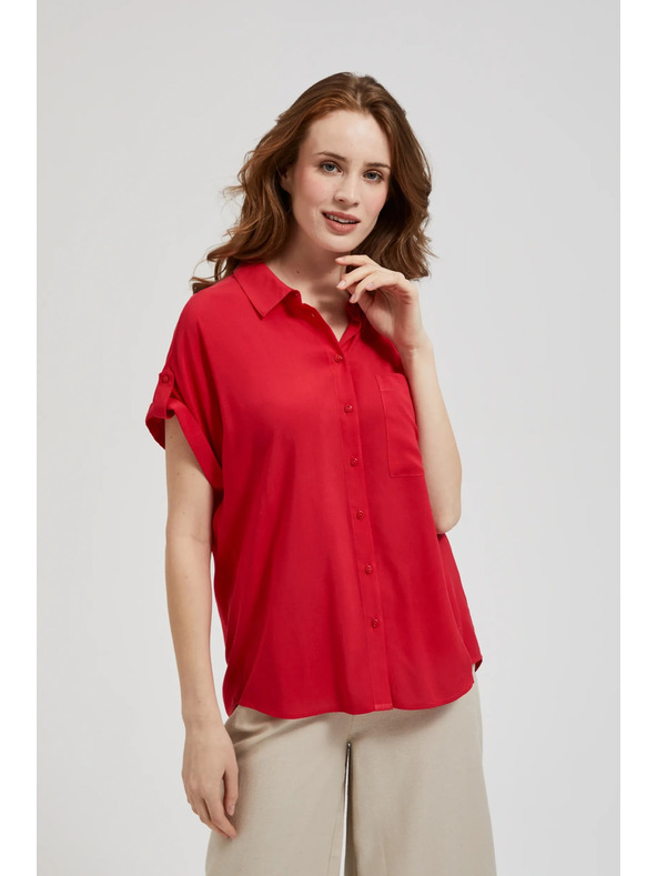 Moodo Piros rövid ujjú ing