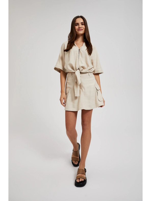 Moodo Krémes rövidnadrág zsebbel