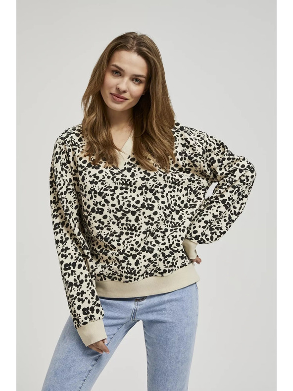 Moodo V-nyakú mintás pulóver