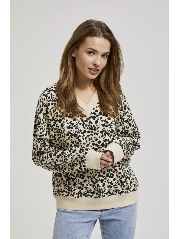 Moodo V-nyakú mintás pulóver