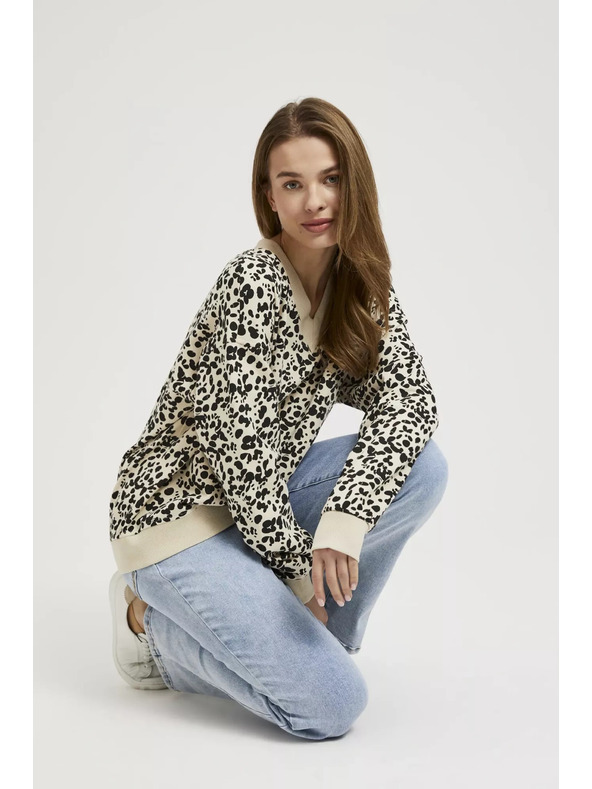 Moodo V-nyakú mintás pulóver