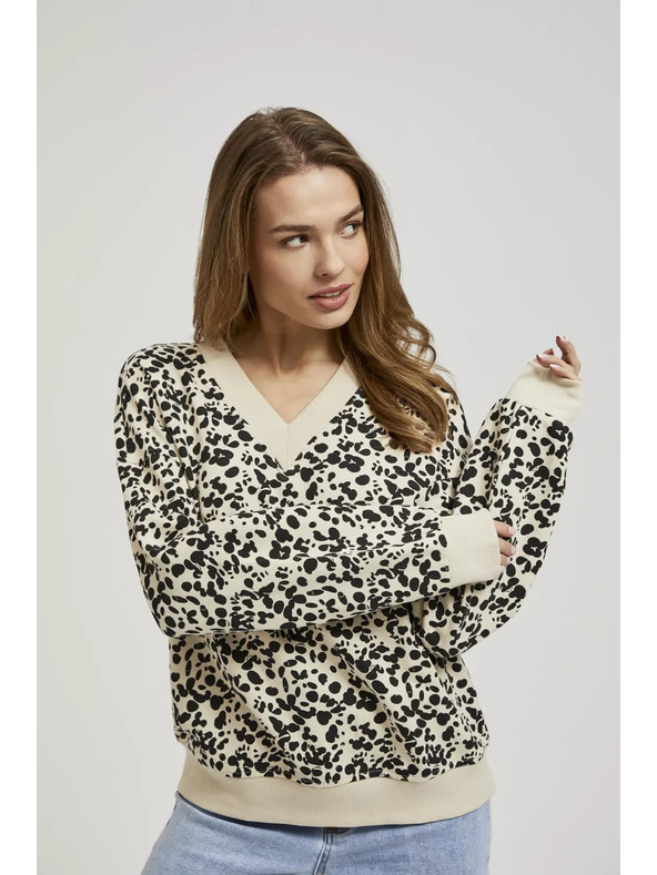 Moodo V-nyakú mintás pulóver