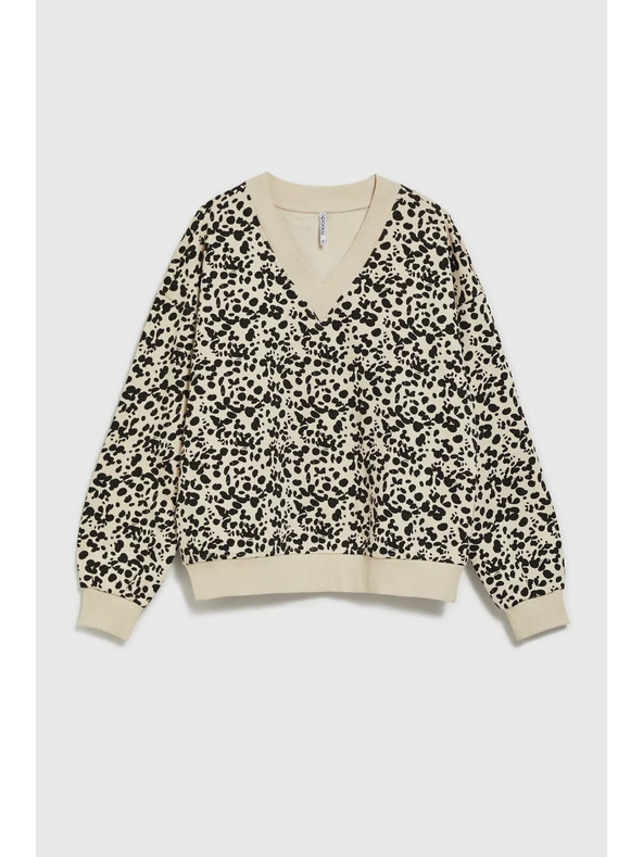 Moodo V-nyakú mintás pulóver