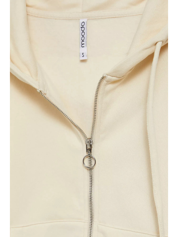 Moodo Krémes cipzáras pulóver