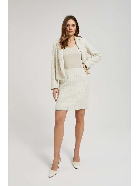 Moodo Krémes kockás ceruzaszoknya