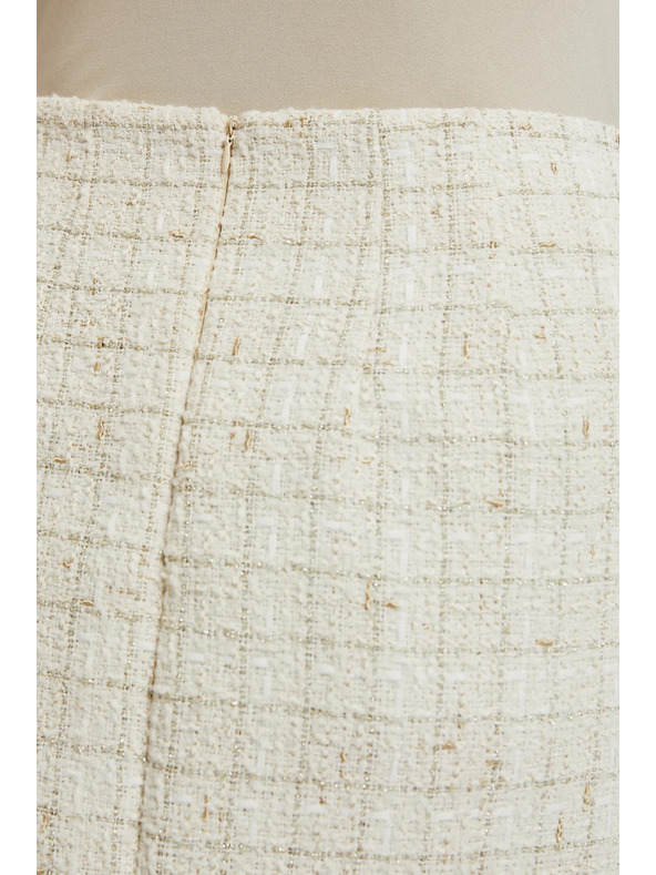 Moodo Krémes kockás ceruzaszoknya