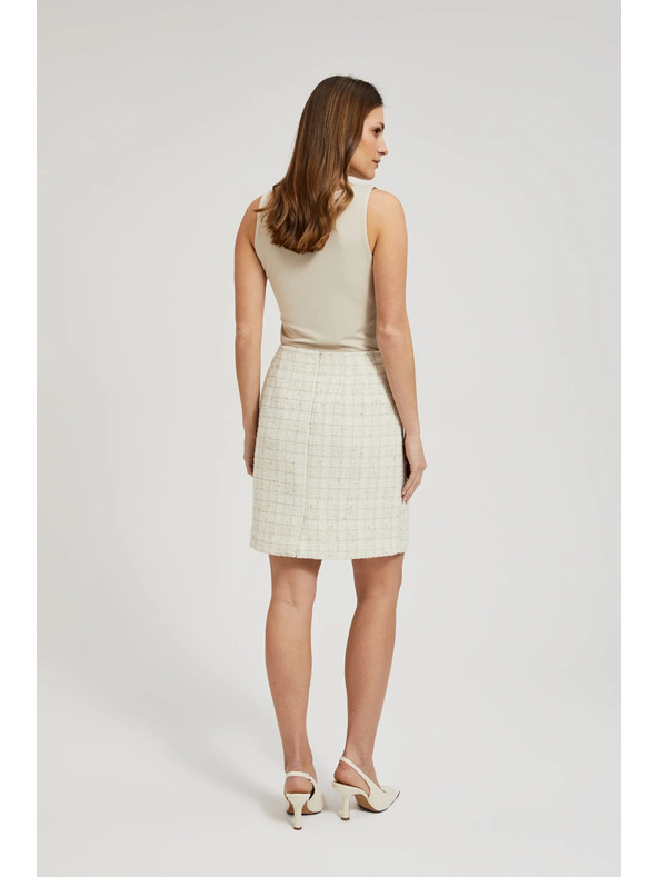 Moodo Krémes kockás ceruzaszoknya