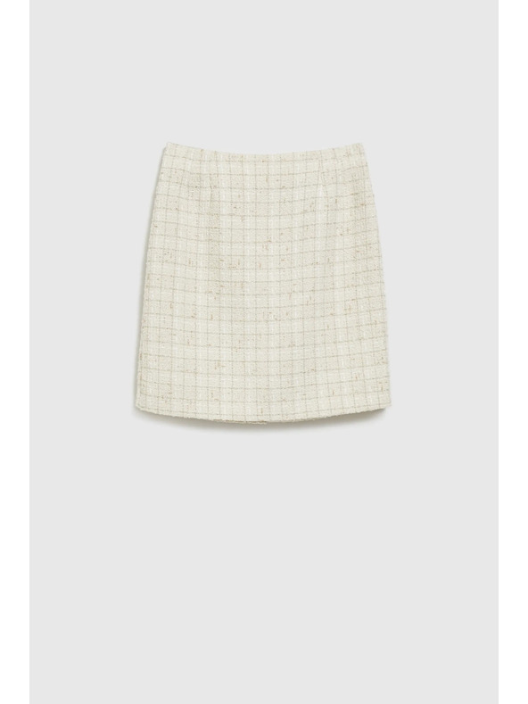 Moodo Krémes kockás ceruzaszoknya