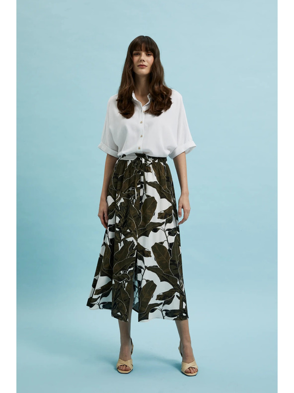 Moodo Khaki mintás bő szoknya
