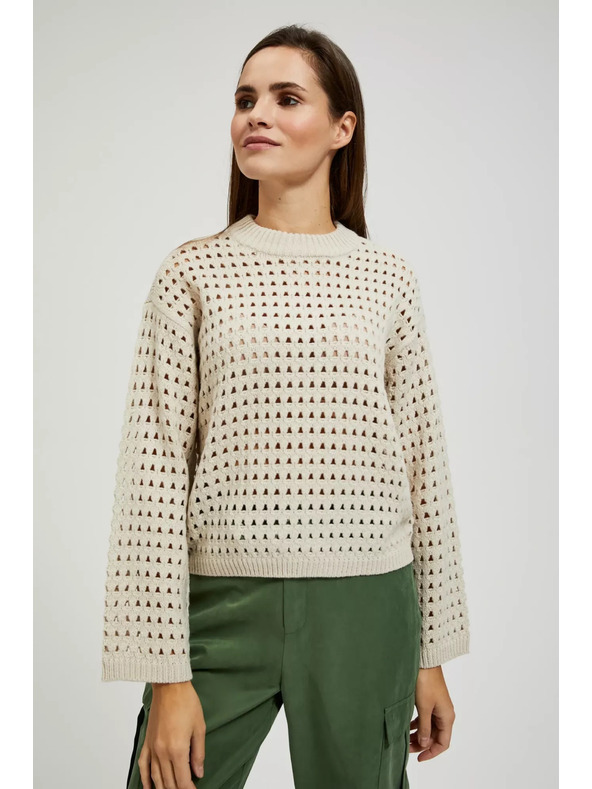 Moodo Krémes lyukacsos pulóver