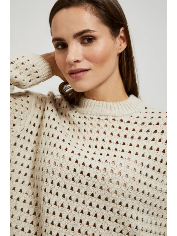 Moodo Krémes lyukacsos pulóver