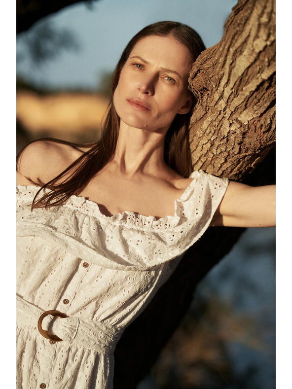 Moodo Hosszú ruha leeső vállal