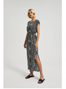 Moodo Mintás hosszú ruha hasítékkal
