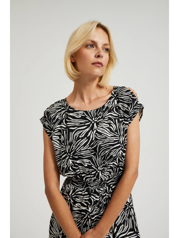 Moodo Mintás hosszú ruha hasítékkal