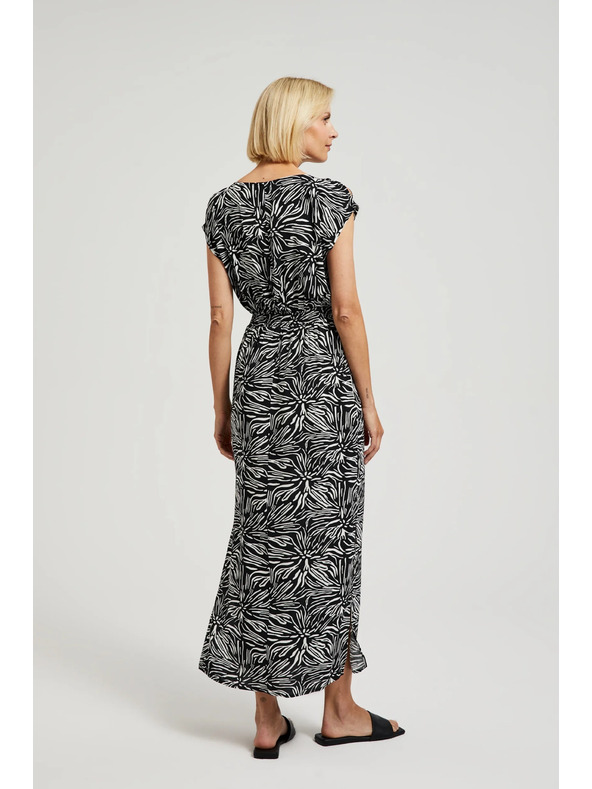 Moodo Mintás hosszú ruha hasítékkal