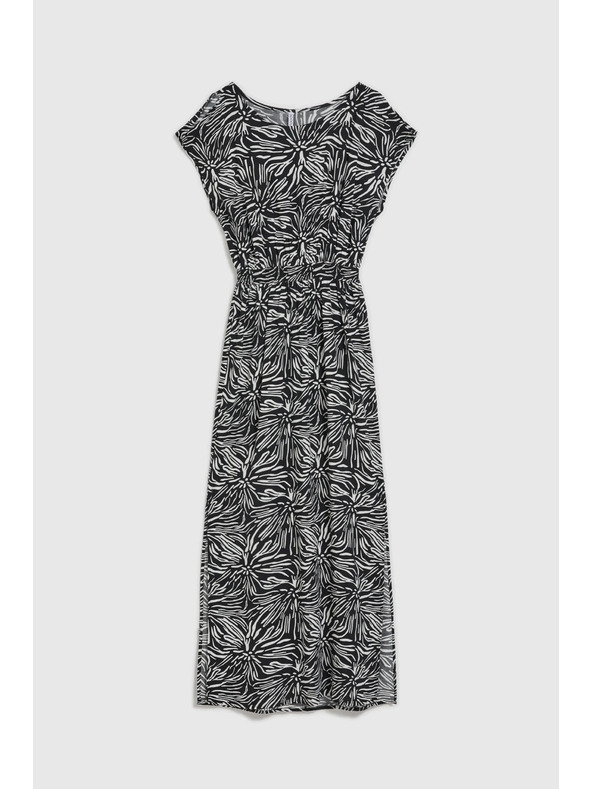 Moodo Mintás hosszú ruha hasítékkal