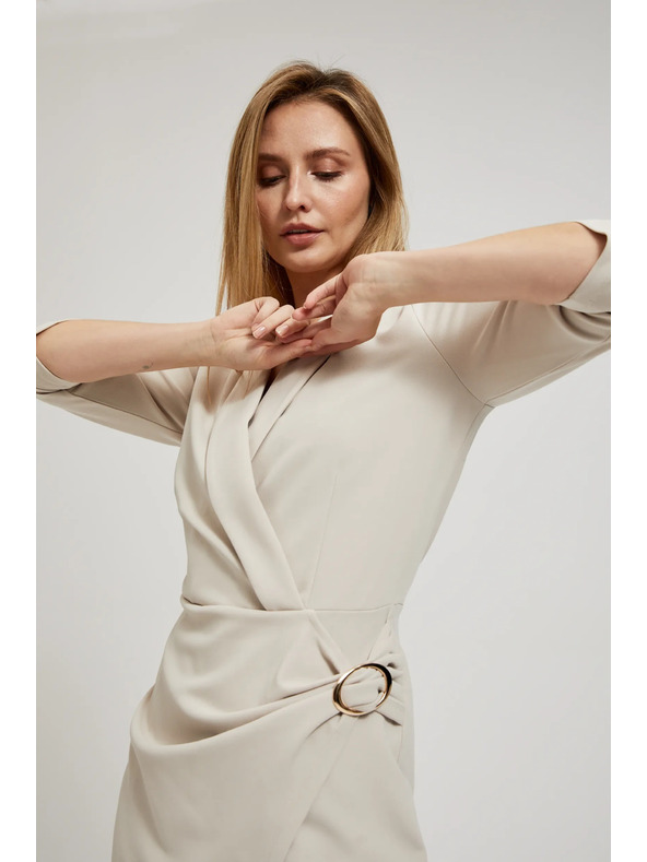 Moodo Krémes átlapolt ruha