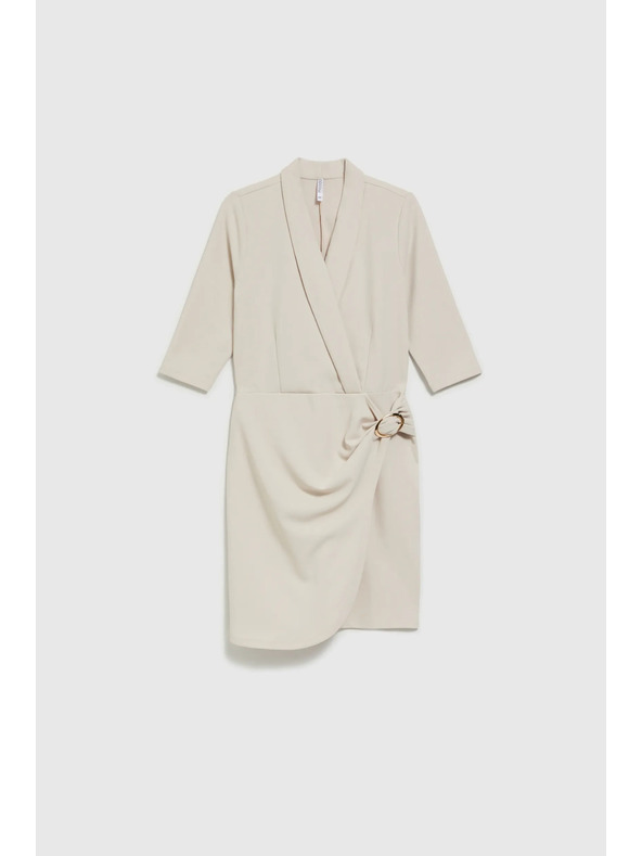 Moodo Krémes átlapolt ruha