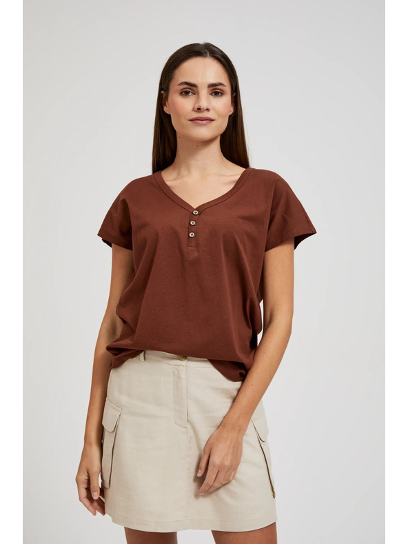 Moodo Barna felső gombokkal