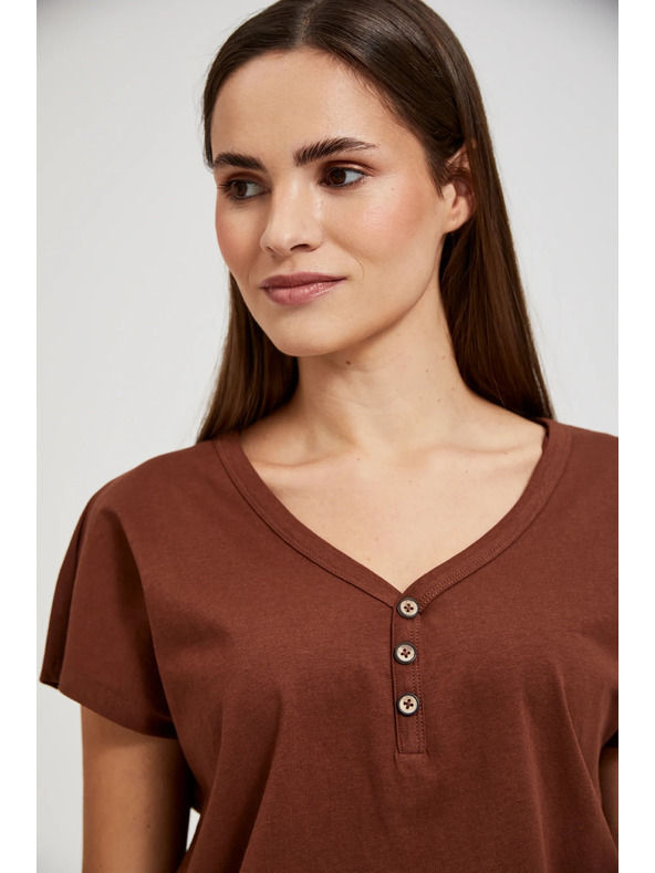 Moodo Barna felső gombokkal