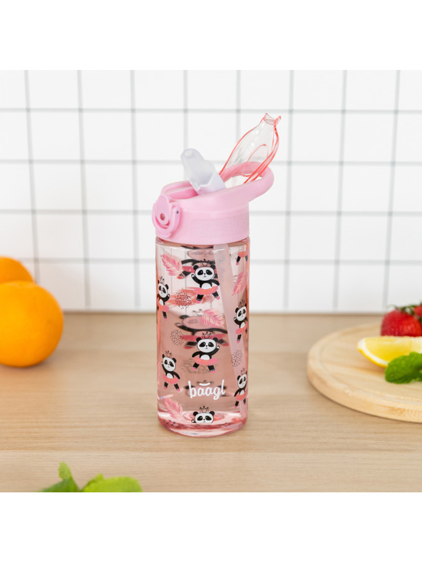 BAAGL  BAAGL Panda Tritán ivópalack szívószállal 500 ml