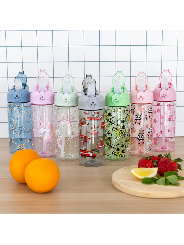 BAAGL  BAAGL Panda Tritán ivópalack szívószállal 500 ml