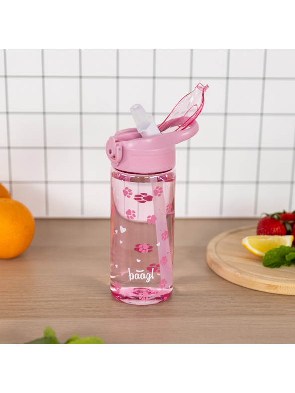 BAAGL  BAAGL Tritán ivópalack szívószállal Mancsok 500 ml