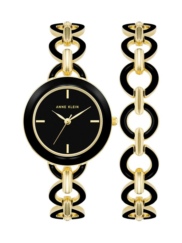 Anne Klein Anne Klein AK/4066BKST óra és karkötő ajándékszett