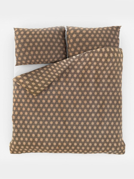 Kvalitex Luxury Collection szatén francia ágynemű 1+2, 220x200, 70x90cm Carero bézs Kvalitex