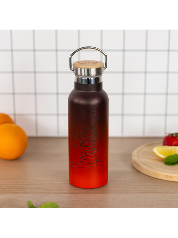 BAAGL  BAAGL Bambusztetős termosz Gradient piros-fekete, 500 ml