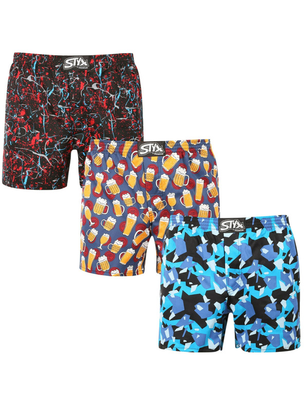 Styx Háromdarabos szett - férfi boxeralsó Styx prémium art klasszikus gumi