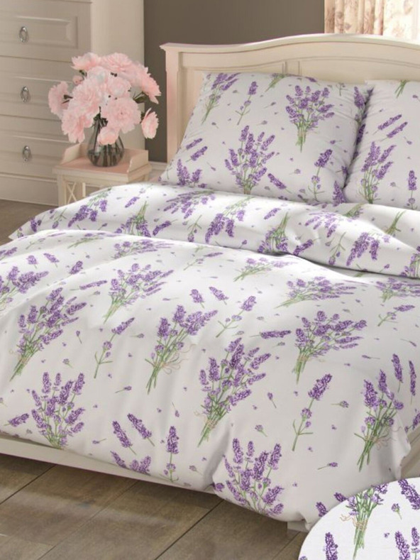 Kvalitex Francia hosszabbított pamut ágynemű PROVENCE KOLLEKCIÓ 240x220, 70x90cm LEVENDULA lila