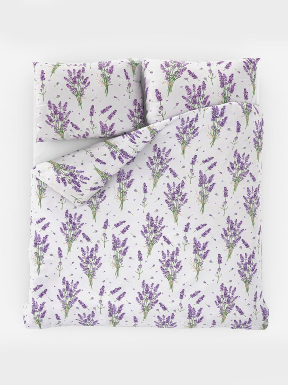 Kvalitex Francia hosszabbított pamut ágynemű PROVENCE KOLLEKCIÓ 240x220, 70x90cm LEVENDULA lila
