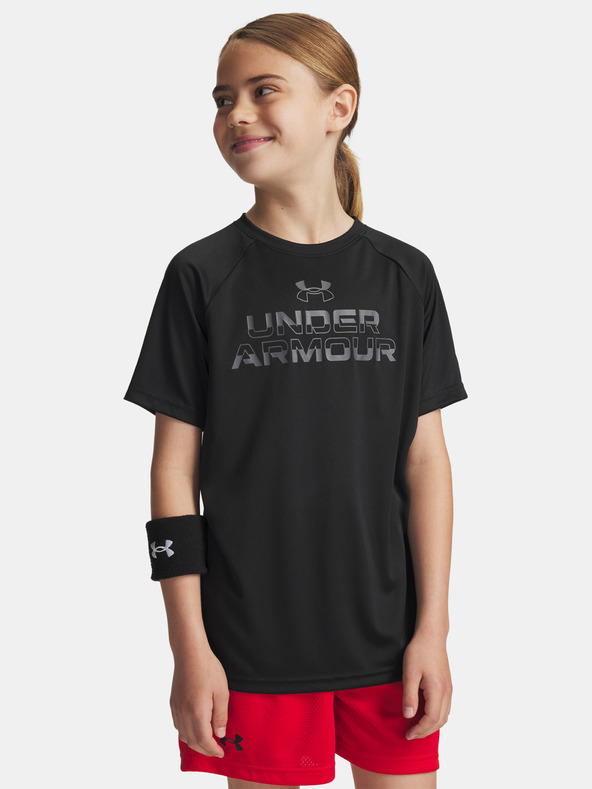 Under Armour Fiú póló Under Armour UA Tech Split Wordmark SS-BLK